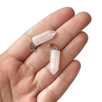 Rose Quartz Hexagonal Stone Pendant Set for Jewelry Making