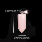 Rose Quartz Hexagonal Stone Pendant Set for Jewelry Making