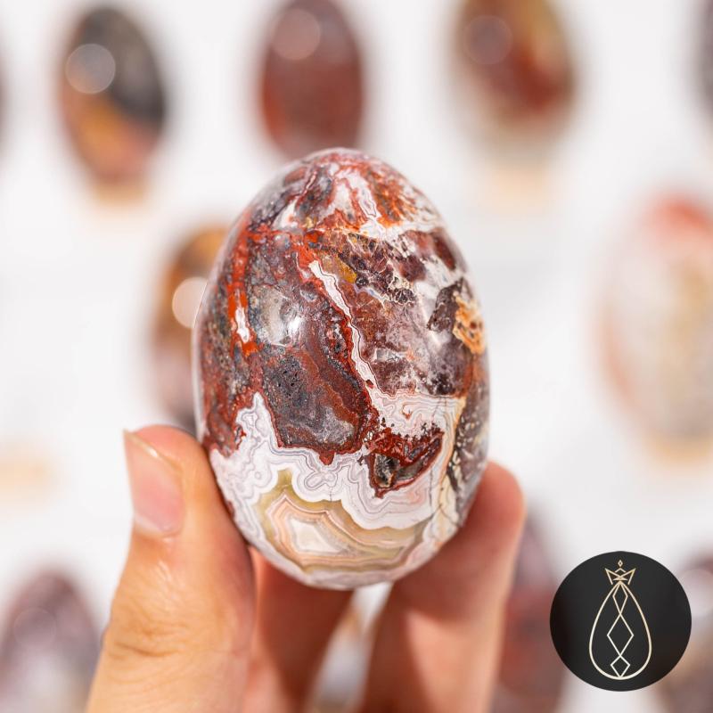 Mexican Agate Egg 2.76in Natural Stone DIY Craft Easter Gift Home Decor