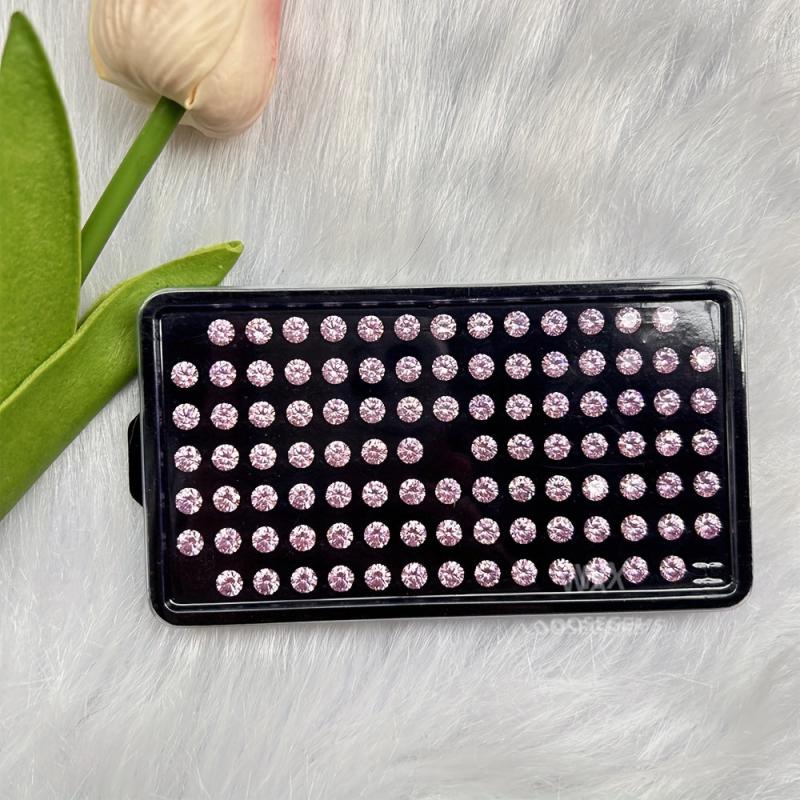 100 Pink Cubic Zirconia Stones Synthetic Gems for DIY Jewelry Crafting
