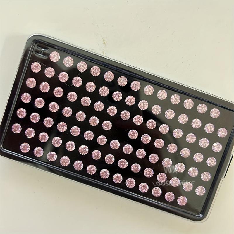 100 Pink Cubic Zirconia Stones Synthetic Gems for DIY Jewelry Crafting