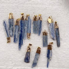 Natural Crystal Raw Stone Pendant Necklace Golden Chain Bohemian Style
