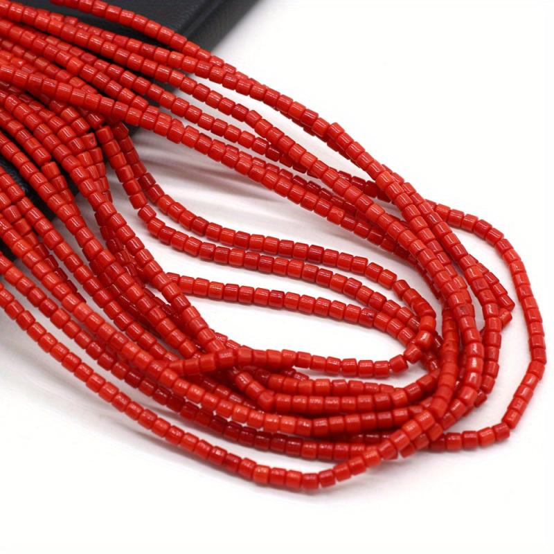 Natural Red Coral Beads 3x3mm for Jewelry Making