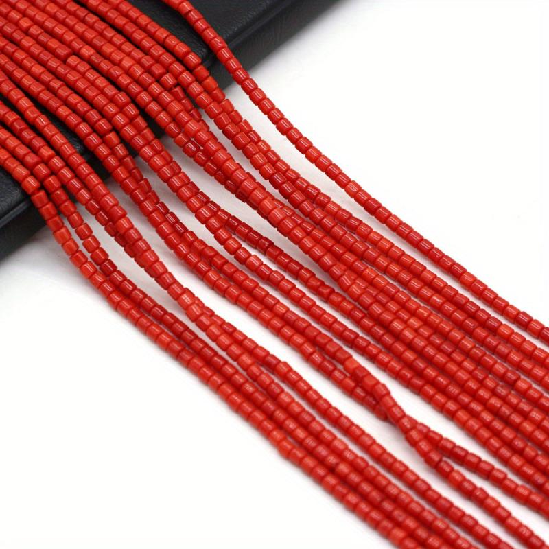 Natural Red Coral Beads 3x3mm for Jewelry Making