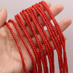Natural Red Coral Beads 3x3mm for Jewelry Making