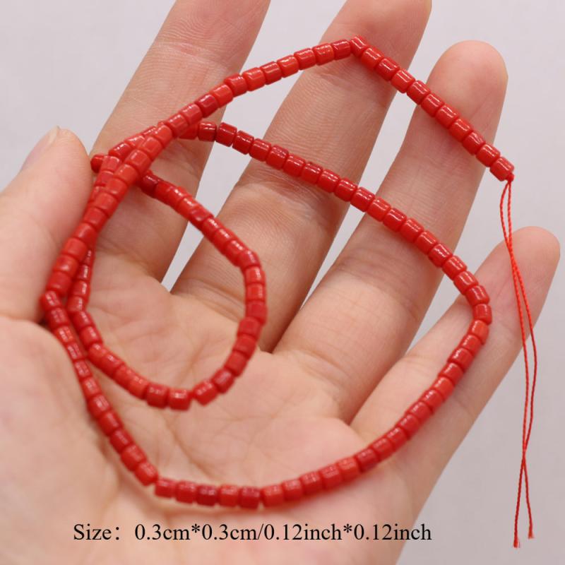 Natural Red Coral Beads 3x3mm for Jewelry Making