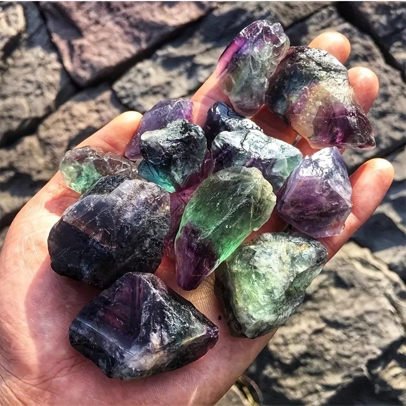 5pcs Rainbow Fluorite Set for DIY Jewelry Natural Stone Home Decor