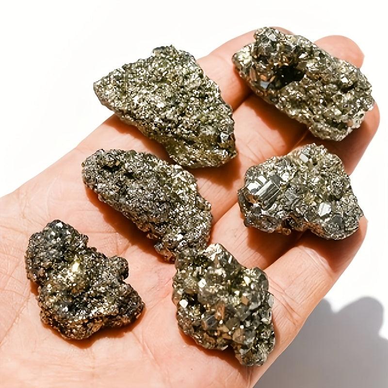Pyrite Mineral Stones Golden Luster Crystal Decor Seven Chakra DIY Crafts