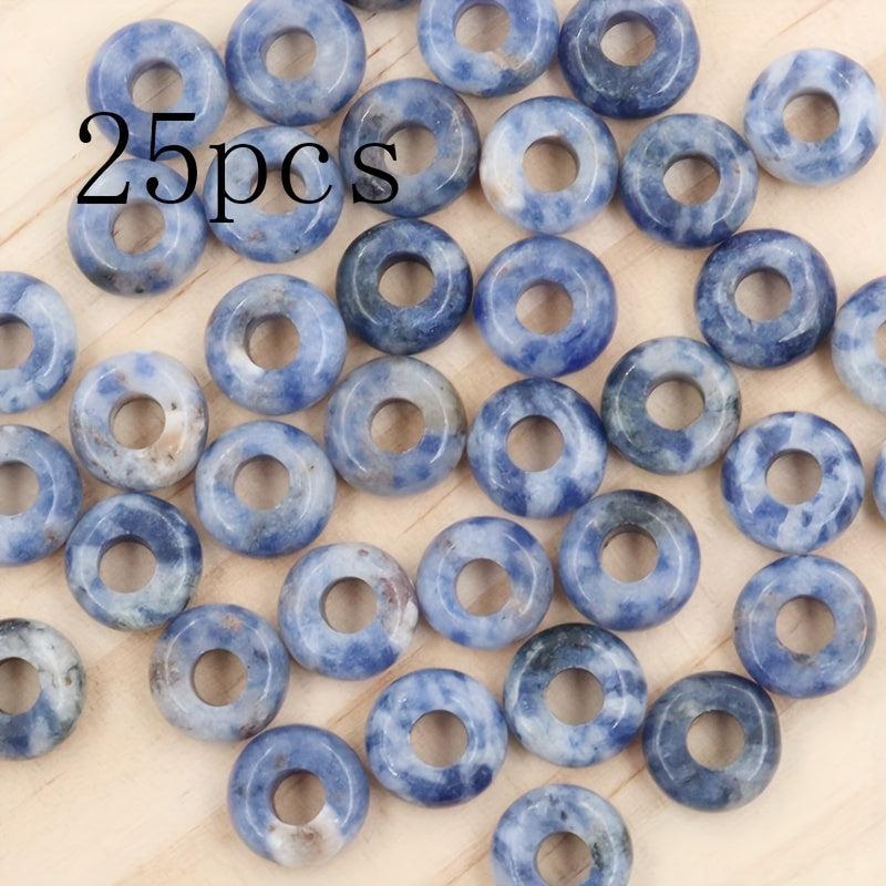 25pcs Natural Large Hole Abacus Stone Beads for DIY Bracelets Necklaces Pendants