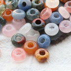 25pcs Natural Large Hole Abacus Stone Beads for DIY Bracelets Necklaces Pendants