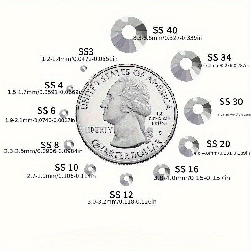 14400pcs Flatback Glass Stones for Nail Art Clothing DIY Crafts