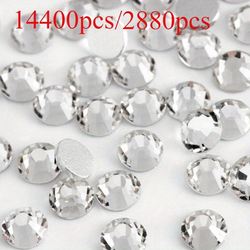 14400pcs Flatback Glass Stones for Nail Art Clothing DIY Crafts