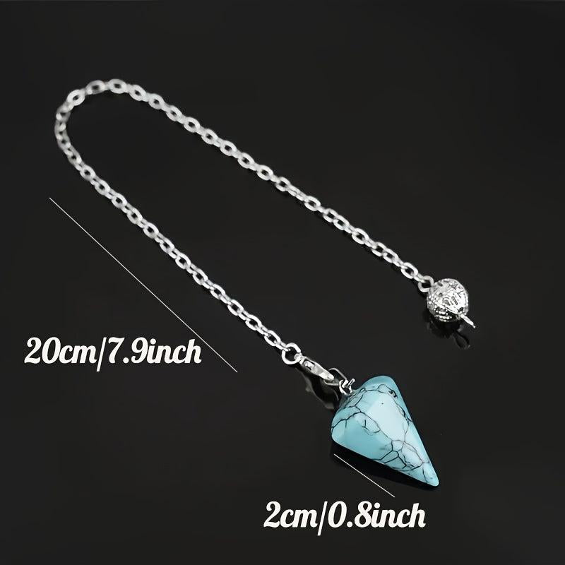 Turquoise Pendulum Pendant Gravel Crown Triple Moon Resin Pendulum Tree Of Life
