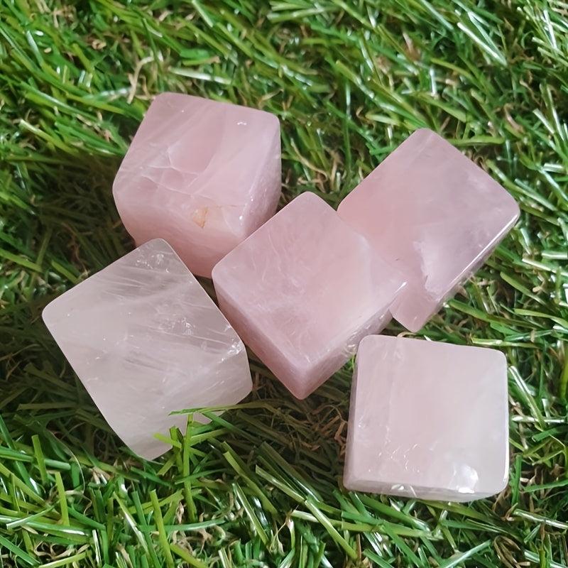 Rose Quartz Crystal Square Stone for Meditation Reiki Home Decor