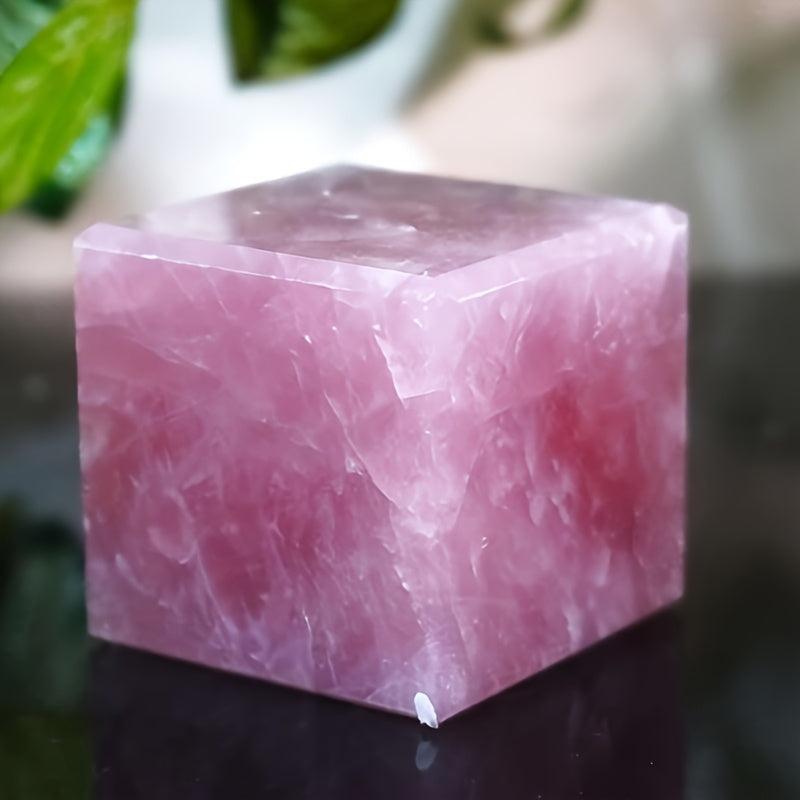 Rose Quartz Crystal Square Stone for Meditation Reiki Home Decor