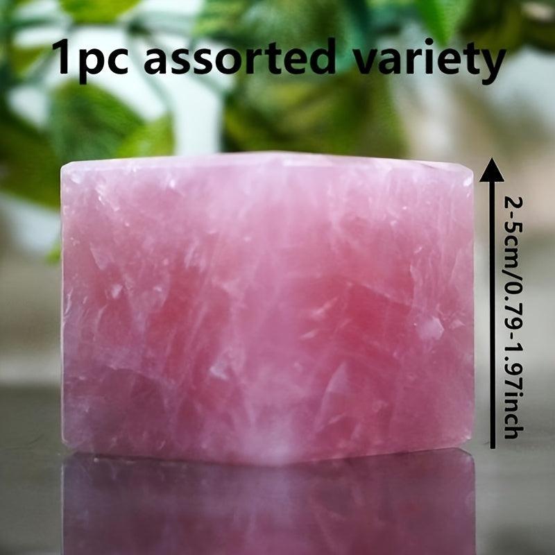 Rose Quartz Crystal Square Stone for Meditation Reiki Home Decor