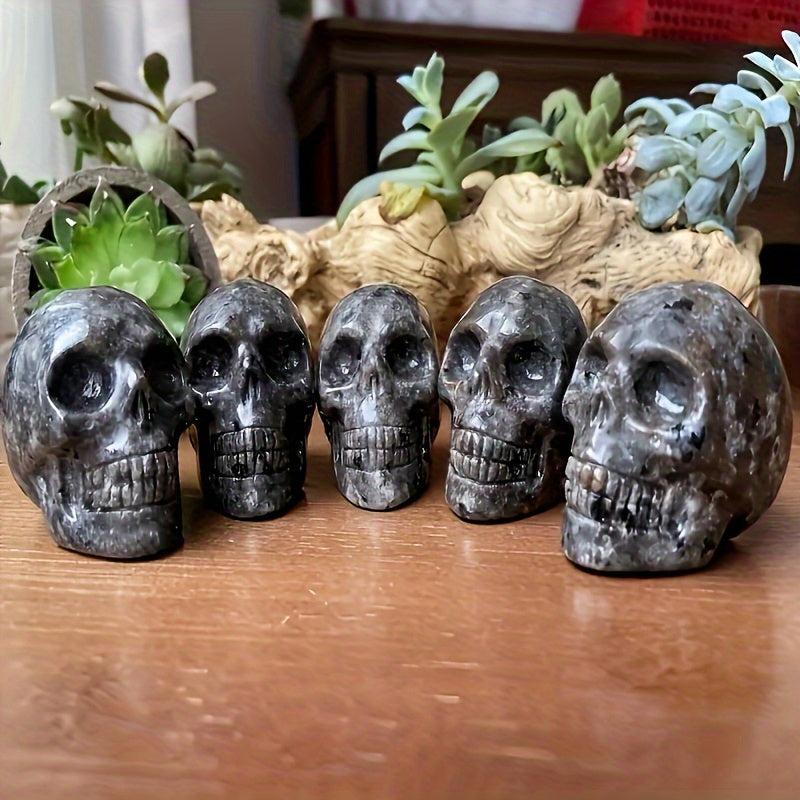 Yooperlite Crystal Skull Hand Carved Natural Flame Bone Quartz Crystal Skeleton