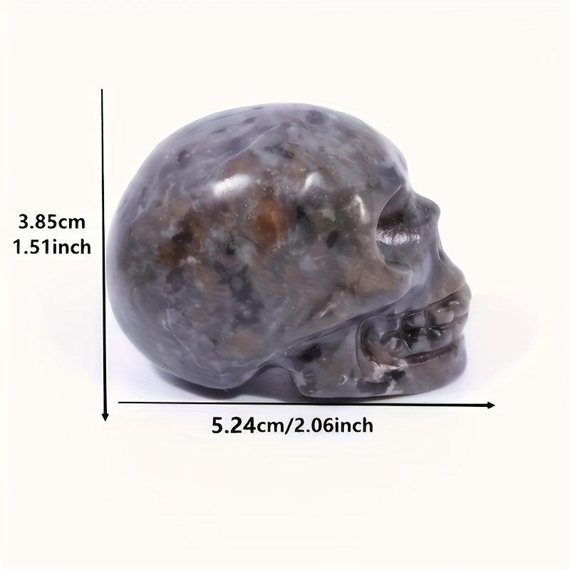 Yooperlite Crystal Skull Hand Carved Natural Flame Bone Quartz Crystal Skeleton