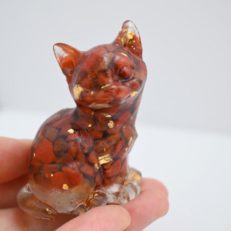 Crystal Resin Standing Cat DIY Jewelry Decoration Collectible