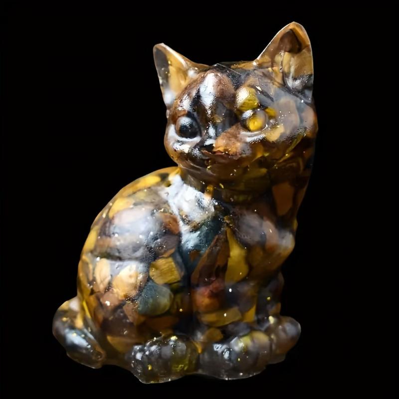 Crystal Resin Standing Cat DIY Jewelry Decoration Collectible