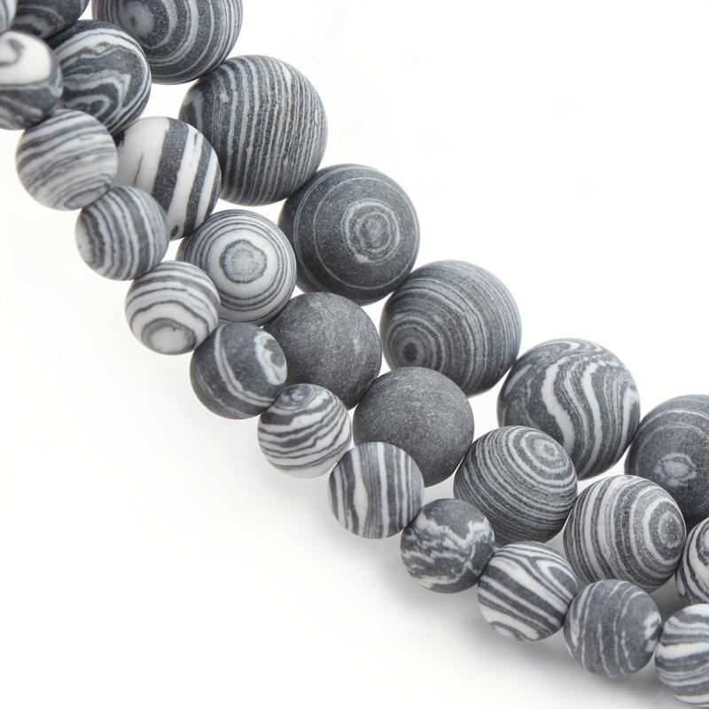 Natural Stone Matte & Malachite Round Beads - DIY Jewelry Making Space Beads