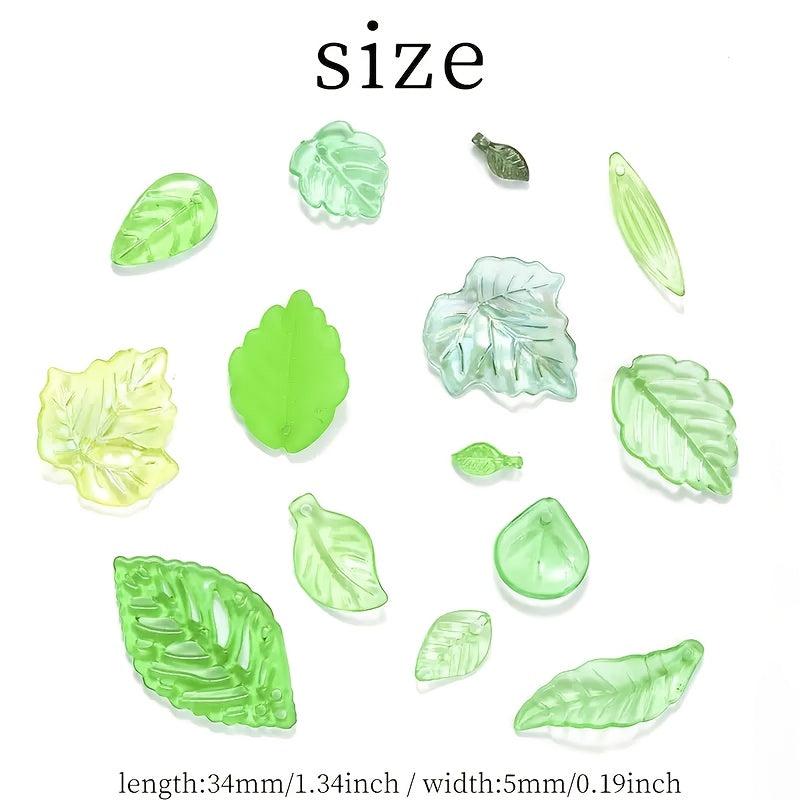 350pcs JXMYBA Floral Leaf Beads for DIY Jewelry Making Keychains Plant Hangers