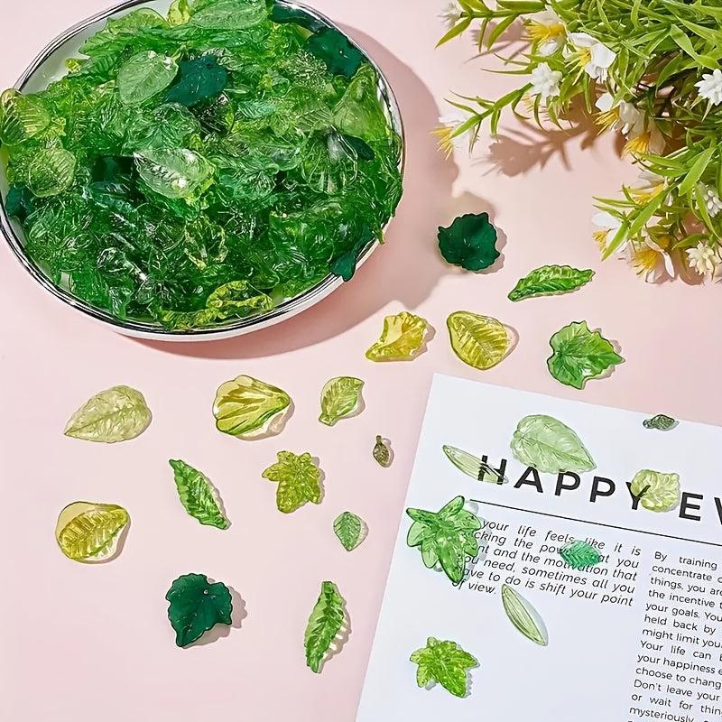 350pcs JXMYBA Floral Leaf Beads for DIY Jewelry Making Keychains Plant Hangers