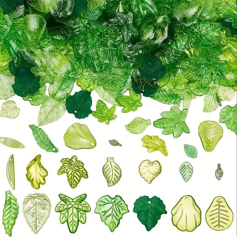 350pcs JXMYBA Floral Leaf Beads for DIY Jewelry Making Keychains Plant Hangers