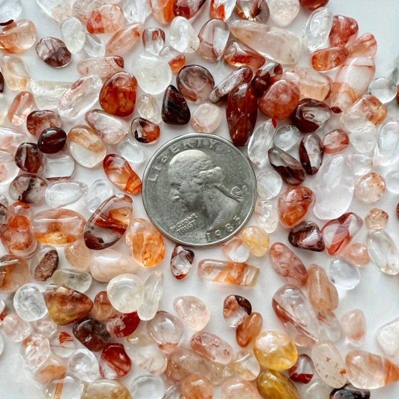 Fire Quartz Chips Mini Crushed Gravel Stones for Crafts & Home Decor