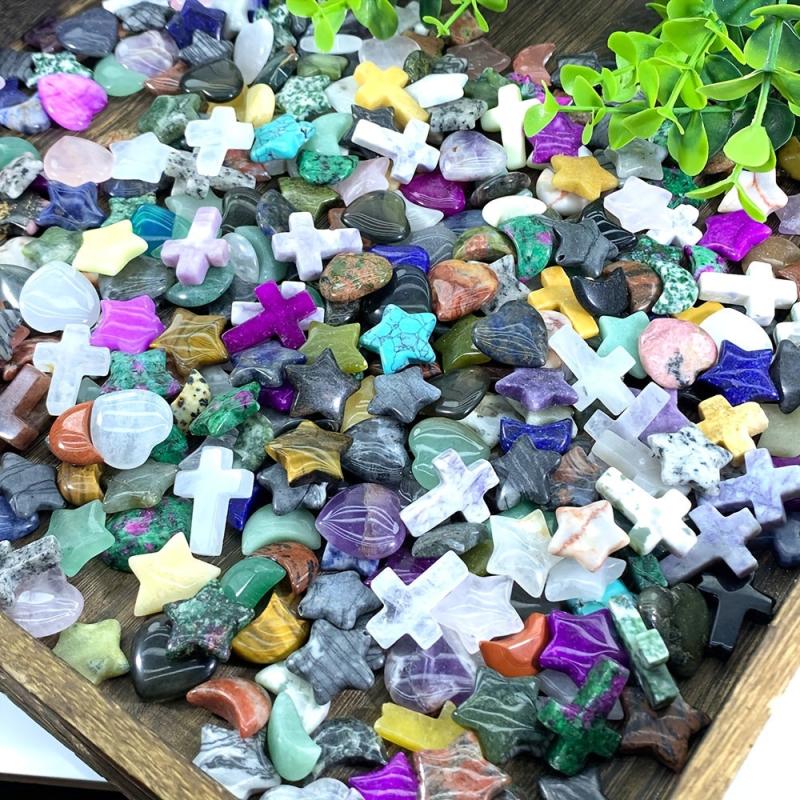 Mixed Crystal Cross Star Moon Stones for Jewelry Making DIY Accessory