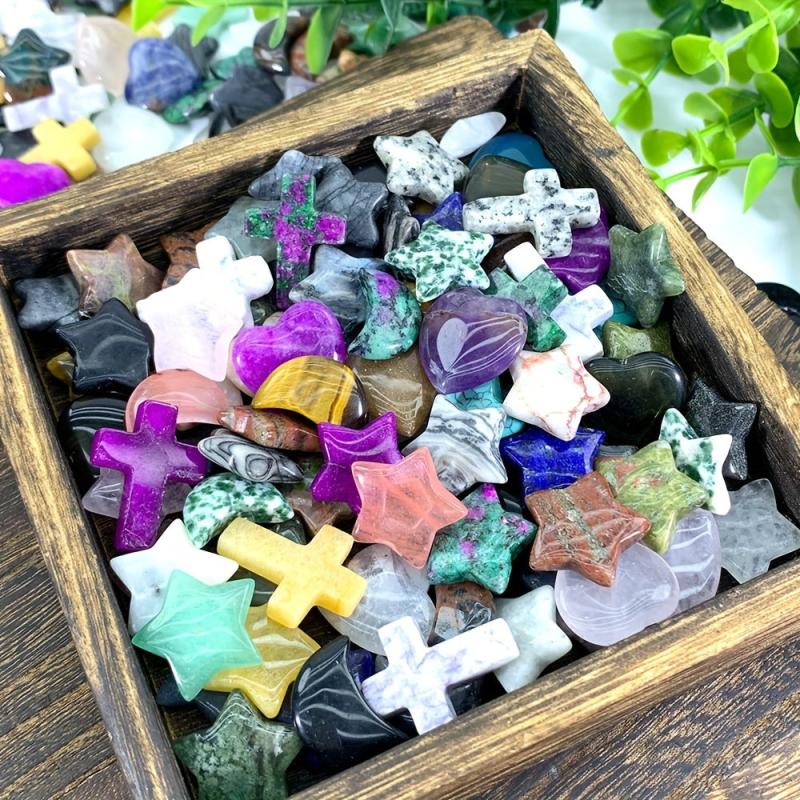 Mixed Crystal Cross Star Moon Stones for Jewelry Making DIY Accessory