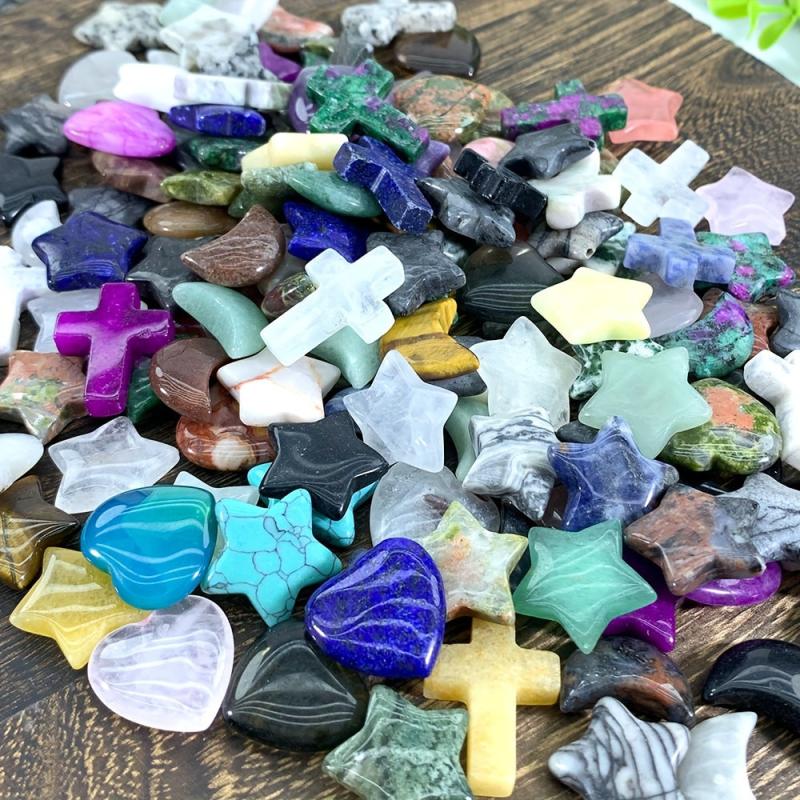 Mixed Crystal Cross Star Moon Stones for Jewelry Making DIY Accessory