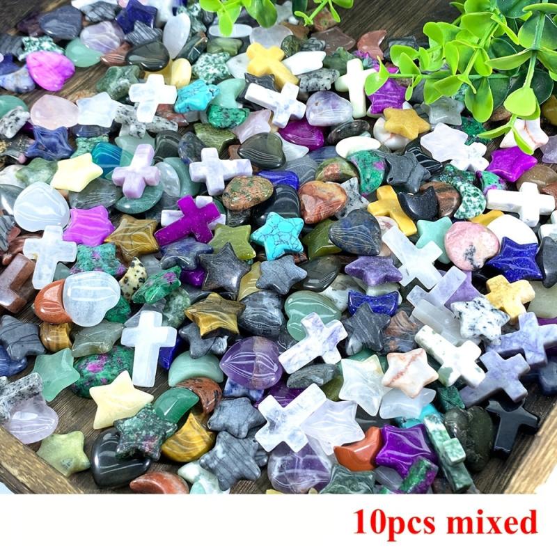 Mixed Crystal Cross Star Moon Stones for Jewelry Making DIY Accessory