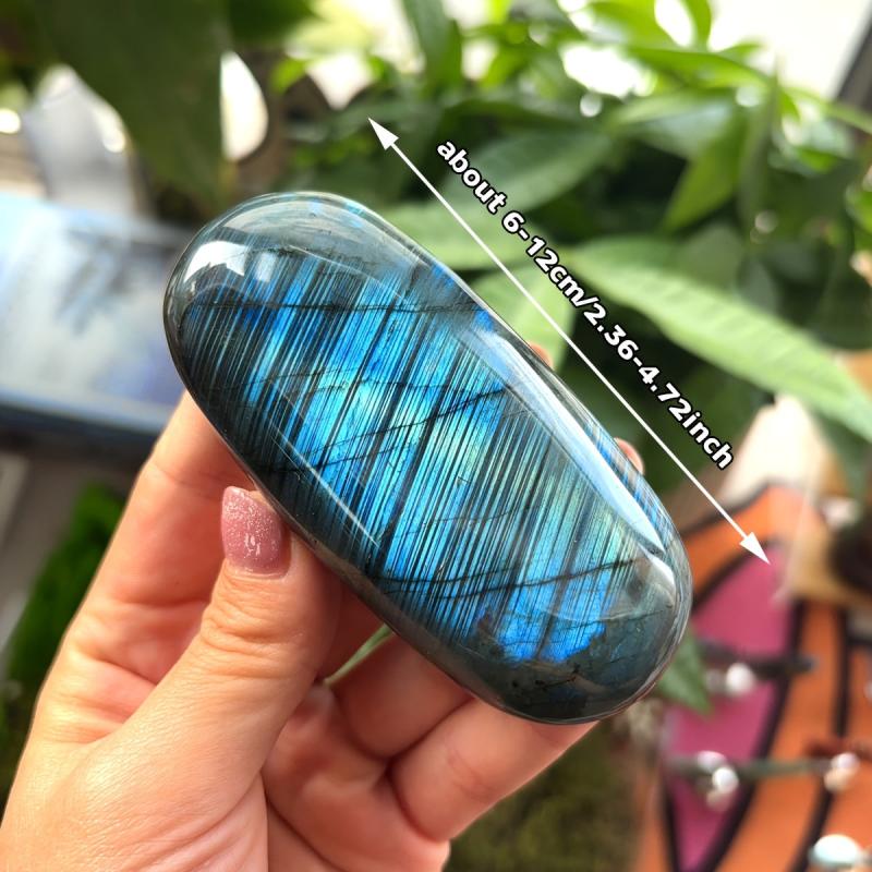 Labradorite Palm Stone Hand Polished Oval Massage & Worry Stone