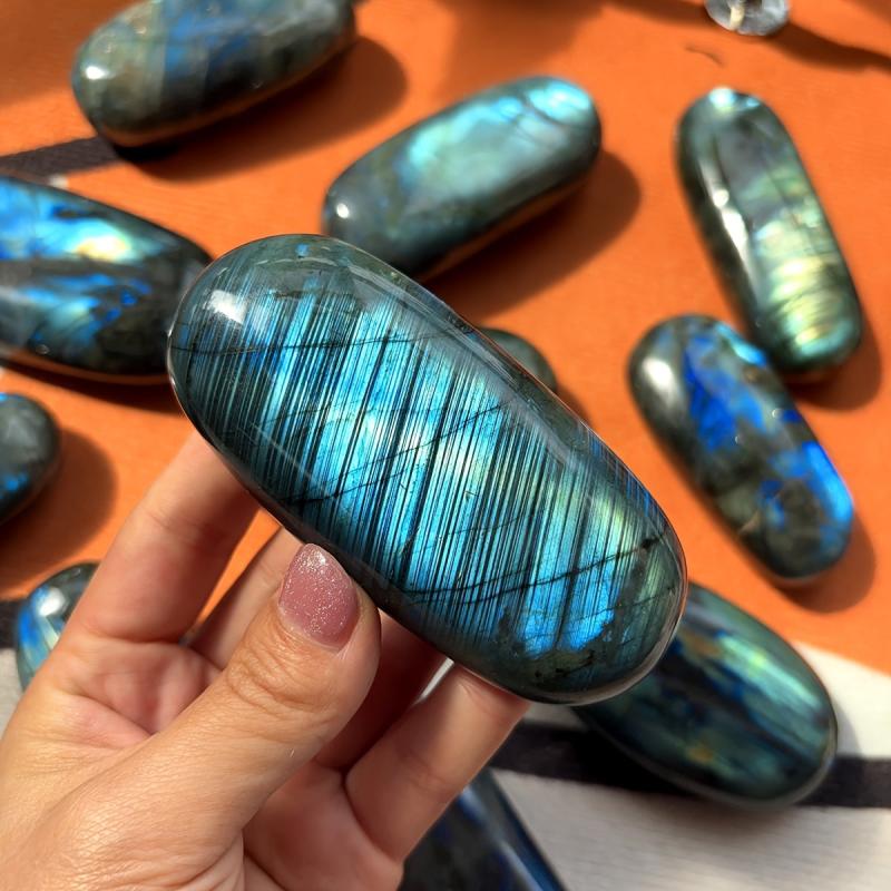 Labradorite Palm Stone Hand Polished Oval Massage & Worry Stone