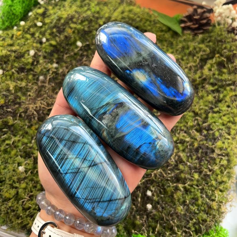 Labradorite Palm Stone Hand Polished Oval Massage & Worry Stone