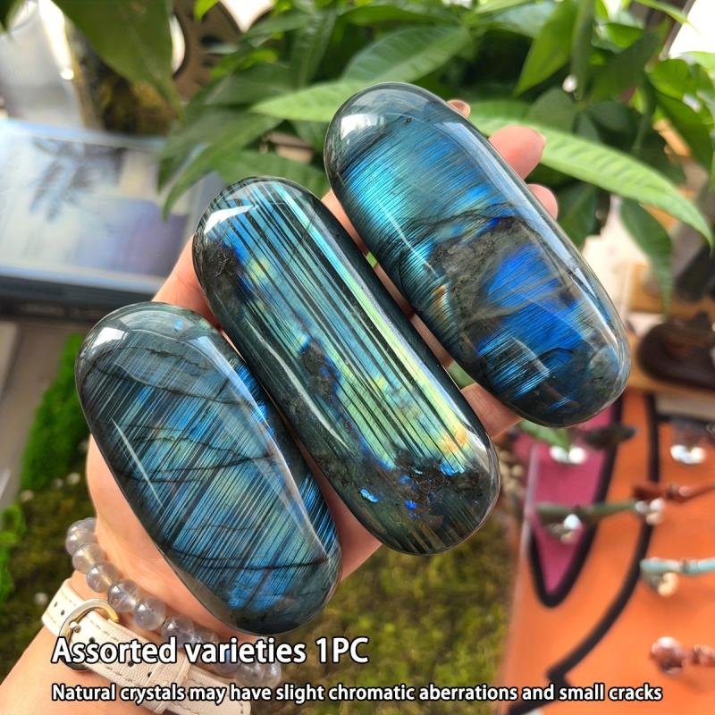 Labradorite Palm Stone Hand Polished Oval Massage & Worry Stone