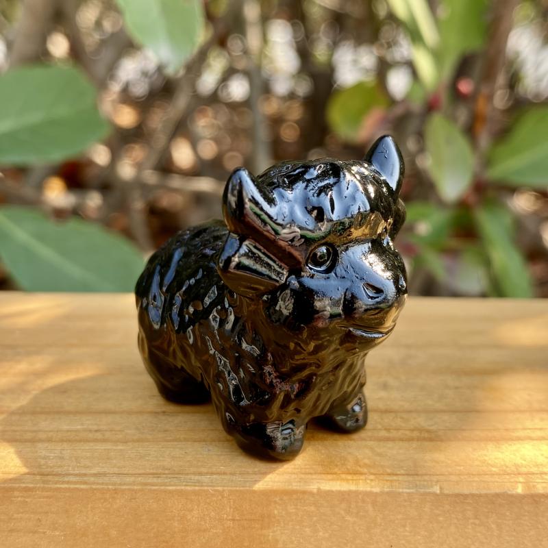 Crystal Carved Mini Cow Ornaments for Home Decor