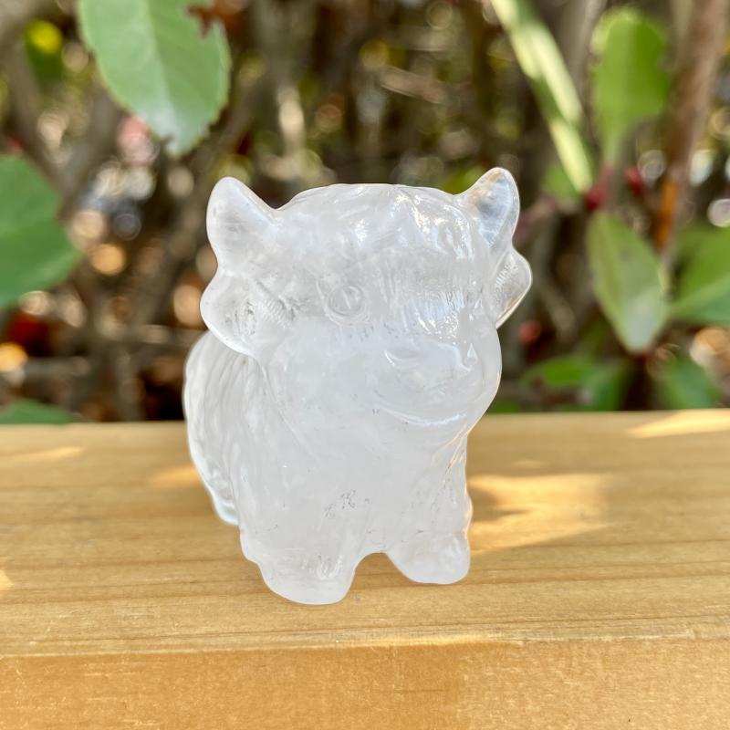 Crystal Carved Mini Cow Ornaments for Home Decor