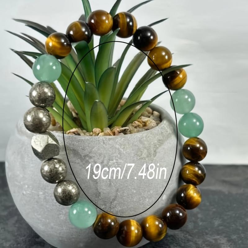 Pyrite Green Aventurine Tiger'S Eye Bracelet