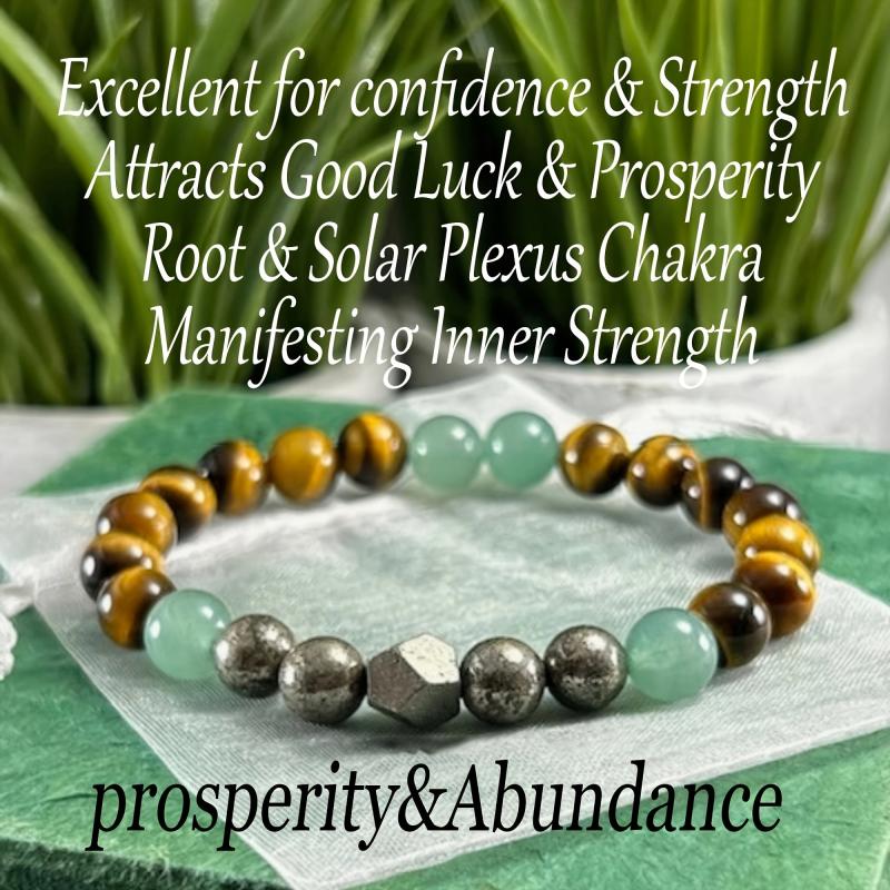 Pyrite Green Aventurine Tiger'S Eye Bracelet