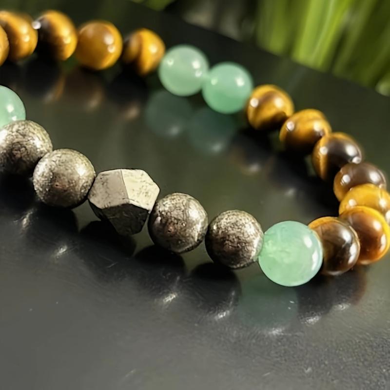 Pyrite Green Aventurine Tiger'S Eye Bracelet