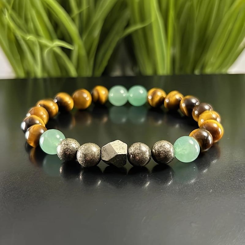 Pyrite Green Aventurine Tiger'S Eye Bracelet