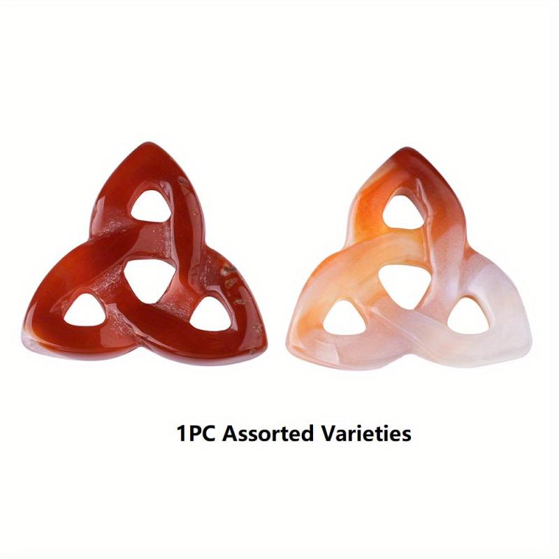 Artificial Crystal Celtic Knot Pendant Chakra Balancing Meditation Carved Stone