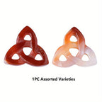 Artificial Crystal Celtic Knot Pendant Chakra Balancing Meditation Carved Stone