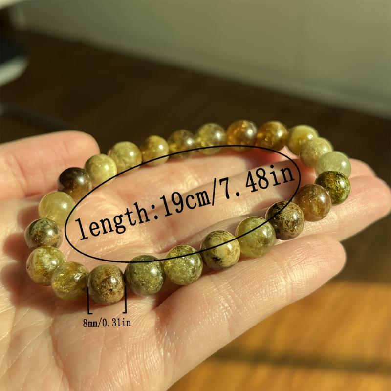 8mm Tsavorite Garnet Bracelet Vintage Bohemian Jewelry Heart Chakra Anxiety Reli