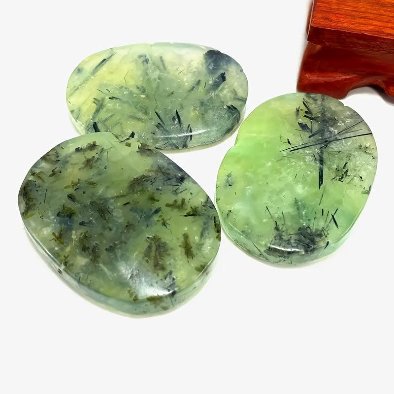 Prehnite Crystal Palm Stone - Vibrant Green Pocket Stone