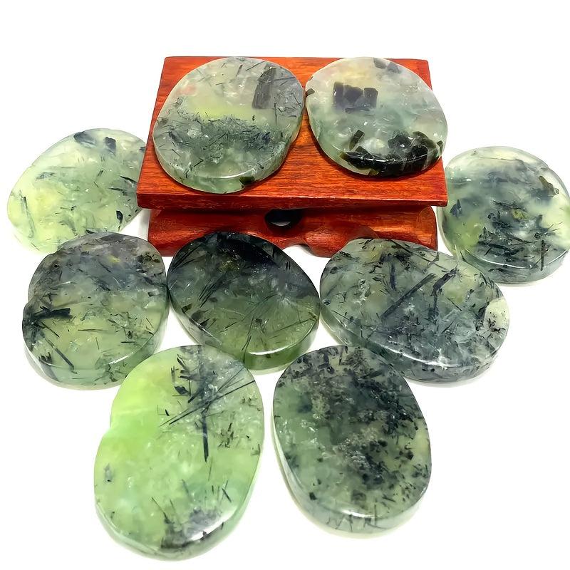 Prehnite Crystal Palm Stone - Vibrant Green Pocket Stone