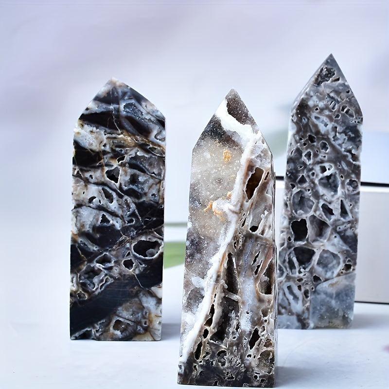 Funaya Natural Stone Geode Hollow Candles Bohemian Style Meditation Crystals