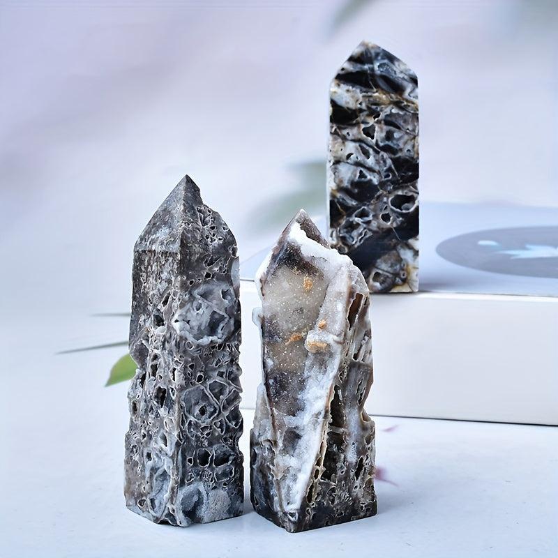 Funaya Natural Stone Geode Hollow Candles Bohemian Style Meditation Crystals